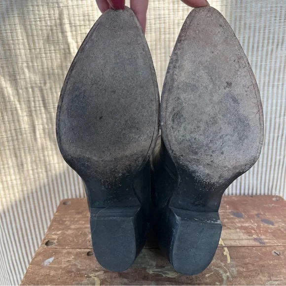 Frye x Matt Schultz Western Chelsea Split Leather Black Ankle Boot - Picture 9 of 11